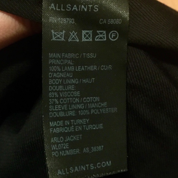 All Saints Arlo Leather Jacket US 0 - Picture 12 of 12